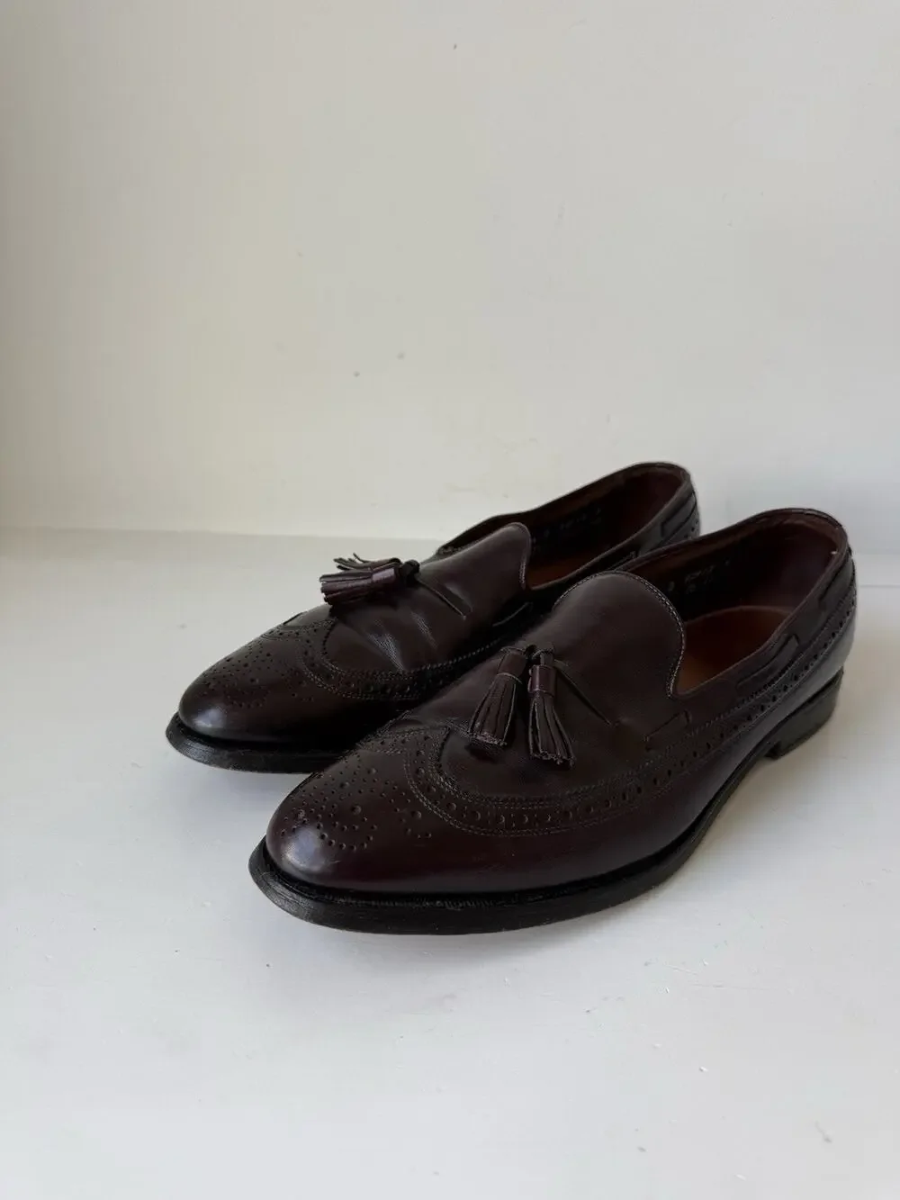 Allen Edmonds Maxfield Men Tassel Loafers 10.5 B Brown Leather Braided Made USA